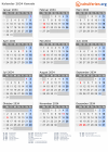 Kalender 2034 mit Ferien und Feiertagen Kanada