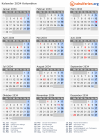 Kalender 2034 mit Ferien und Feiertagen Kolumbien