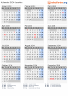 Kalender 2034 mit Ferien und Feiertagen Lesotho