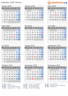 Kalender 2034 mit Ferien und Feiertagen Liberia
