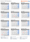 Kalender 2034 mit Ferien und Feiertagen Nordmazedonien