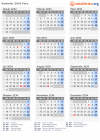 Kalender 2034 mit Ferien und Feiertagen Peru