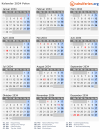Kalender 2034 mit Ferien und Feiertagen Polen