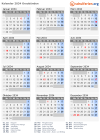 Kalender 2034 mit Ferien und Feiertagen Graubünden