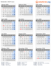 Kalender 2034 mit Ferien und Feiertagen Jura