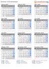 Kalender 2034 mit Ferien und Feiertagen Nidwalden