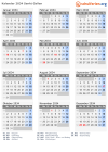 Kalender 2034 mit Ferien und Feiertagen Sankt Gallen