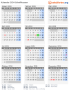 Kalender 2034 mit Ferien und Feiertagen Schaffhausen