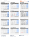 Kalender 2034 mit Ferien und Feiertagen Thurgau