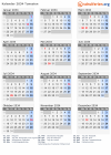 Kalender 2034 mit Ferien und Feiertagen Tunesien