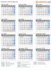 Kalender 2035 mit Ferien und Feiertagen Bulgarien