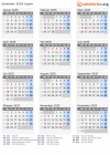 Kalender 2035 mit Ferien und Feiertagen Japan