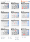 Kalender 2035 mit Ferien und Feiertagen Schweiz