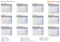 Kalender 2035 mit Ferien und Feiertagen Solothurn