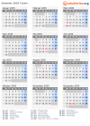 Kalender 2035 mit Ferien und Feiertagen Tessin