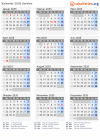Kalender 2035 mit Ferien und Feiertagen Serbien