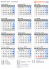 Kalender 2035 mit Ferien und Feiertagen Tschechien