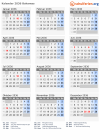 Kalender 2036 mit Ferien und Feiertagen Bahamas