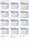 Kalender 2036 mit Ferien und Feiertagen Komoren
