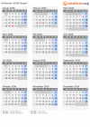 Kalender 2036 mit Ferien und Feiertagen Nepal