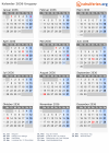 Kalender 2036 mit Ferien und Feiertagen Uruguay