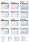 Kalender 2036 mit Ferien und Feiertagen USA