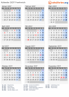 Kalender 2037 mit Ferien und Feiertagen Frankreich