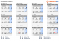 Kalender 2037 mit Ferien und Feiertagen Kenia