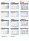 Kalender 2037 mit Ferien und Feiertagen Nepal