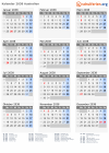 Kalender 2038 mit Ferien und Feiertagen Australien
