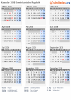 Kalender 2038 mit Ferien und Feiertagen Dominikanische Republik