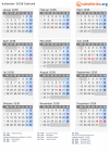 Kalender 2038 mit Ferien und Feiertagen Estland