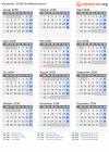 Kalender 2038 mit Ferien und Feiertagen Großbritannien
