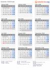 Kalender 2038 mit Ferien und Feiertagen Kuba