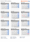 Kalender 2038 mit Ferien und Feiertagen Luxemburg