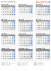 Kalender 2038 mit Ferien und Feiertagen Monaco