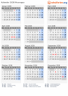 Kalender 2038 mit Ferien und Feiertagen Nicaragua