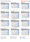 Kalender 2038 mit Ferien und Feiertagen Norwegen