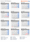 Kalender 2038 mit Ferien und Feiertagen Philippinen