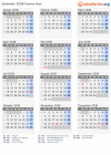 Kalender 2038 mit Ferien und Feiertagen Puerto Rico