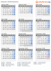 Kalender 2038 mit Ferien und Feiertagen Rumänien