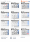 Kalender 2038 mit Ferien und Feiertagen Schweden