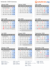 Kalender 2038 mit Ferien und Feiertagen Schweiz