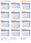 Kalender 2038 mit Ferien und Feiertagen Senegal