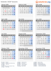 Kalender 2038 mit Ferien und Feiertagen Tansania