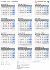 Kalender 2038 mit Ferien und Feiertagen Tschechien