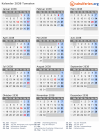 Kalender 2038 mit Ferien und Feiertagen Tunesien