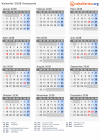 Kalender 2038 mit Ferien und Feiertagen Venezuela