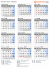 Kalender 2039 mit Ferien und Feiertagen Albanien