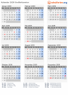 Kalender 2039 mit Ferien und Feiertagen Großbritannien